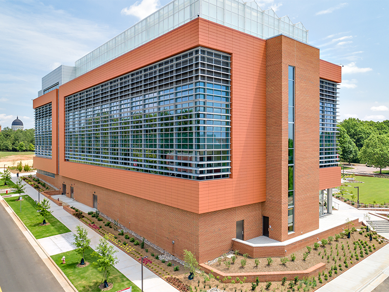 Windows and façade of the NCSU Plant Sciences Building