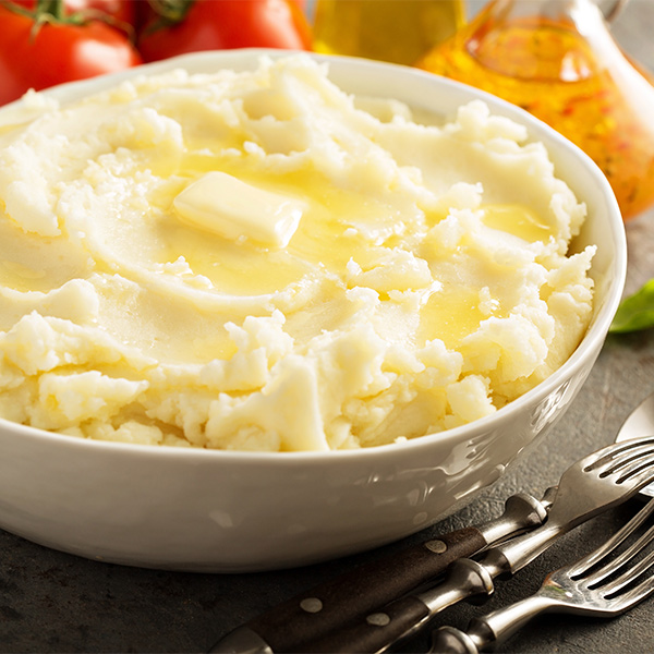 Mashed potatoes with butter.