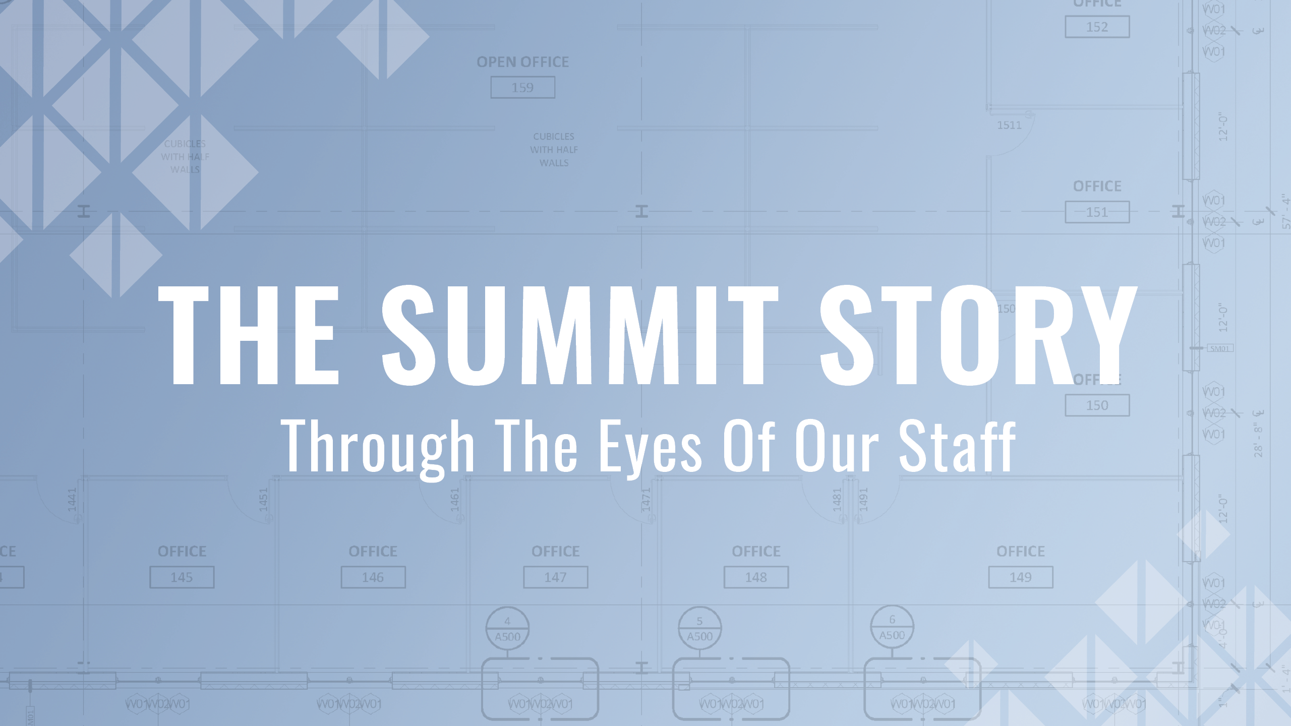 Decorative Banner that reads: "he Summit Story Through the Eyes of our Staff"