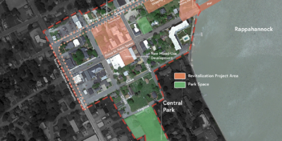 Tappahannock Downtown Revitalization project area map.