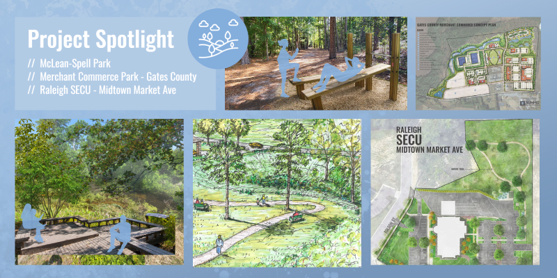 Collage of images for landscape architecture projects