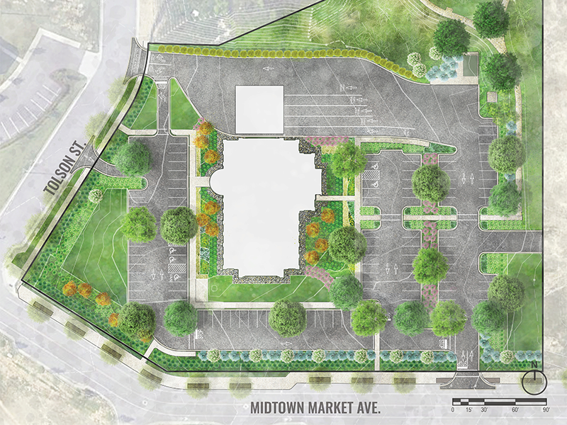 SECU Midtown Market Concept Layout for a branch in Raleigh, NC