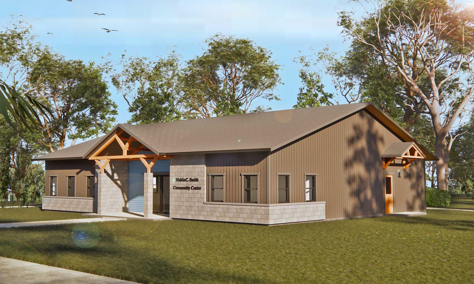 Angular render of the Mable C Smith Community Center