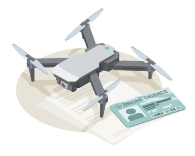 Image of a drone with a license