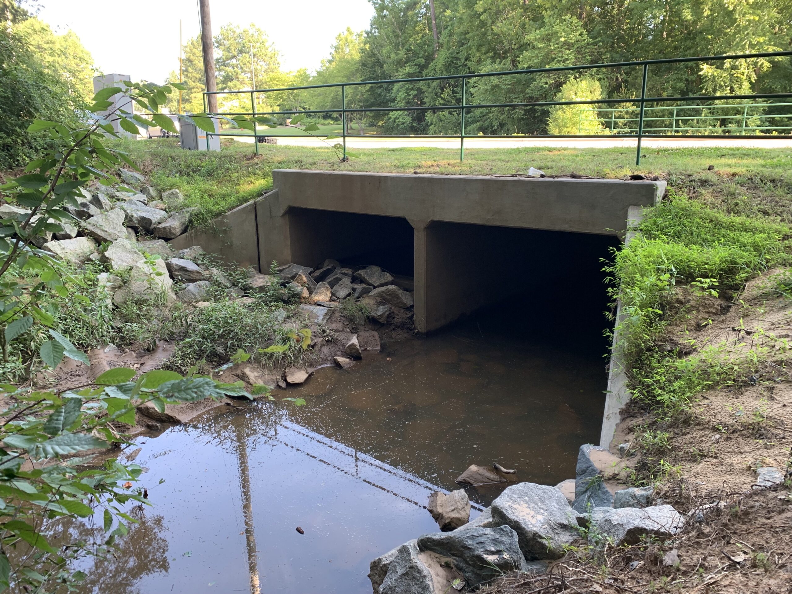 New culverts Odyssey Drive from the front