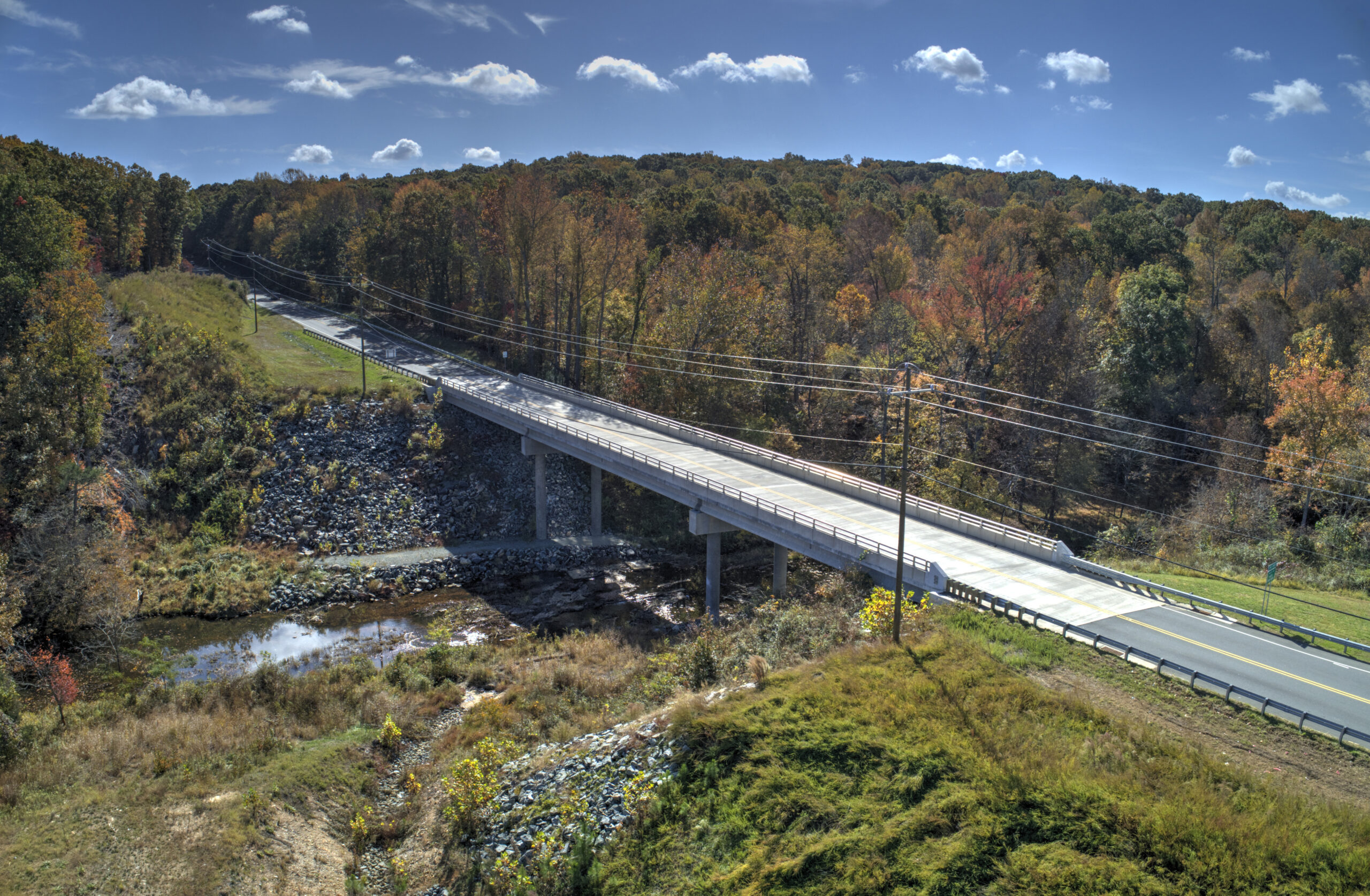 Overhead drone shot of the completed Bridge 046 for B-4962 project