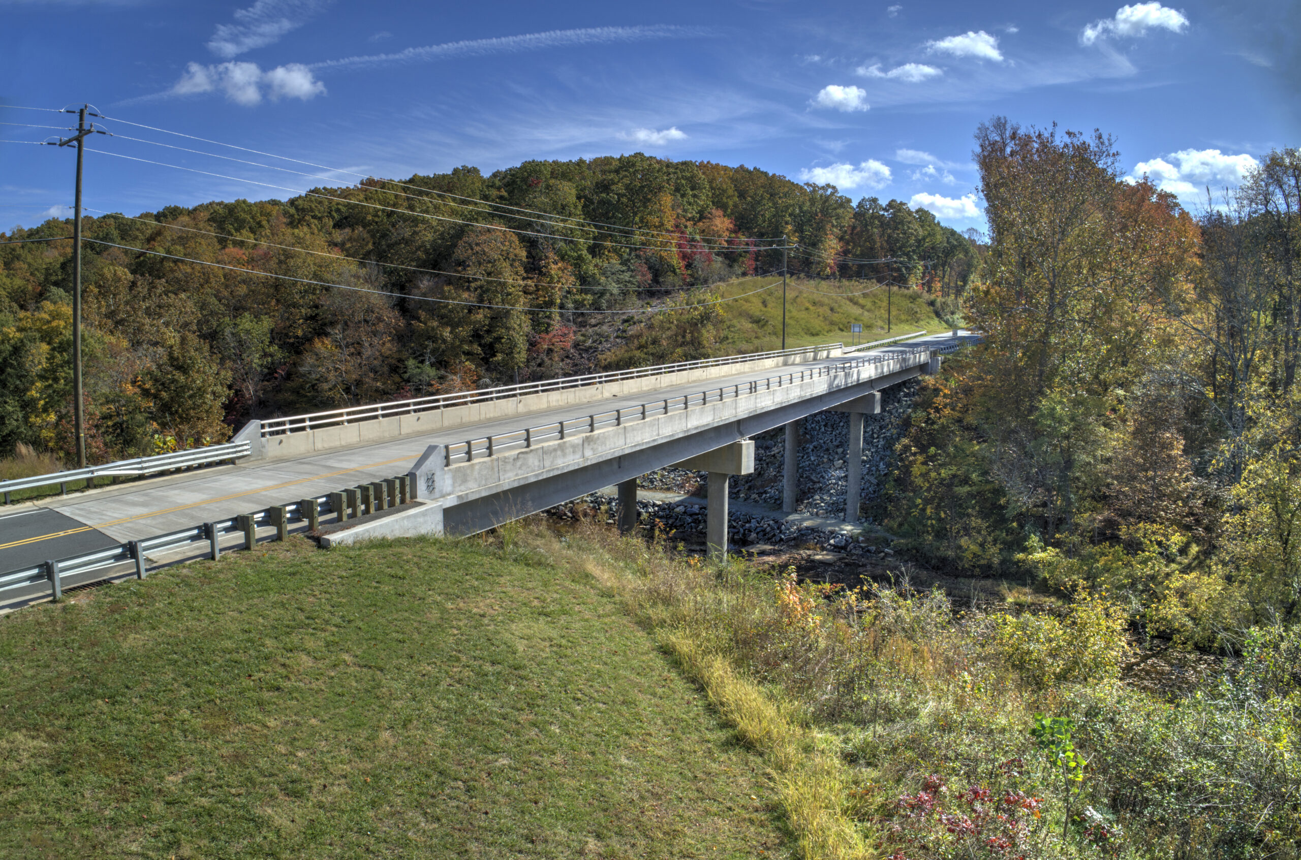 Overhead drone shot of the completed Bridge 046 for B-4962 project
