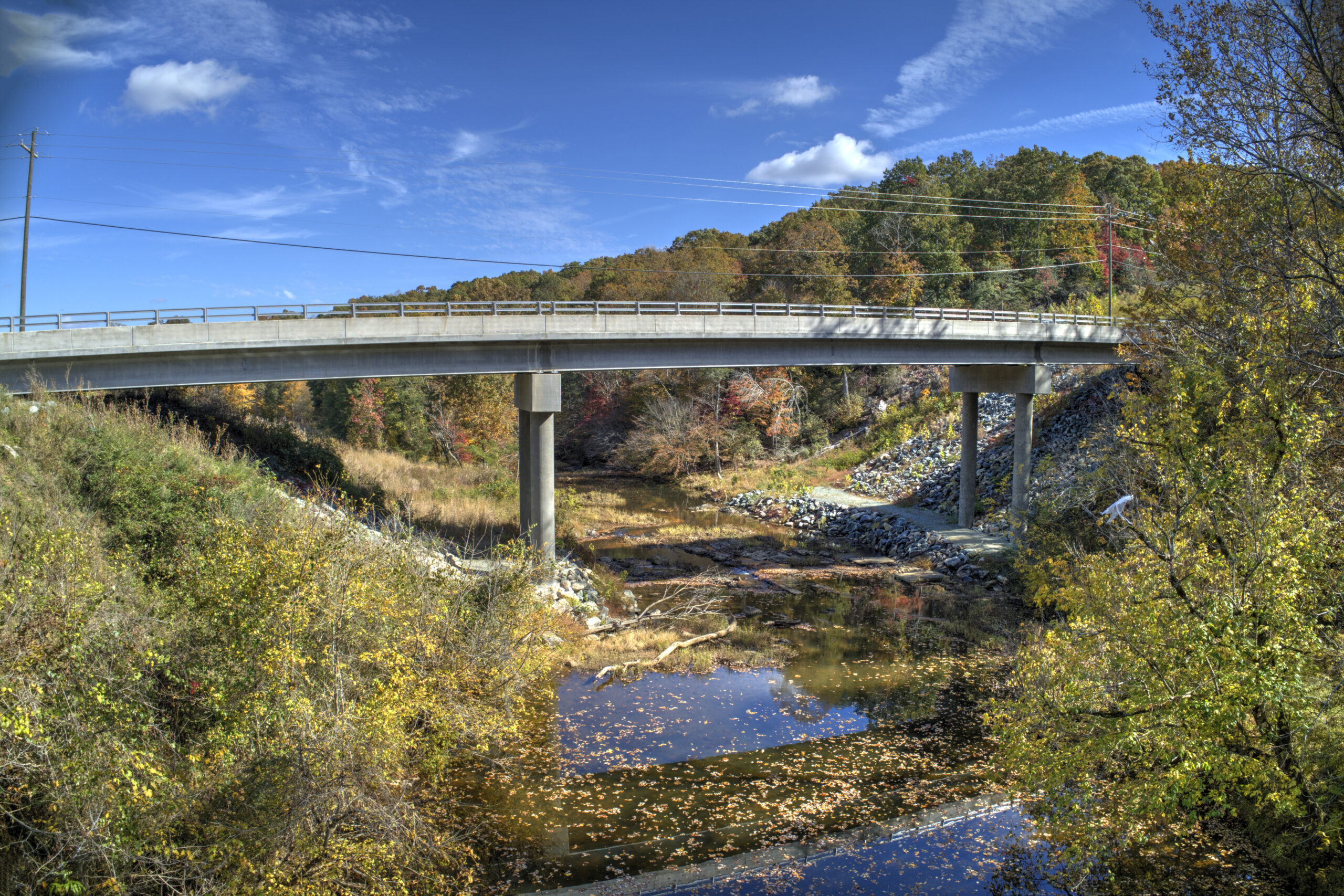 Overhead drone shot of the completed Bridge 046 for B-4962 project