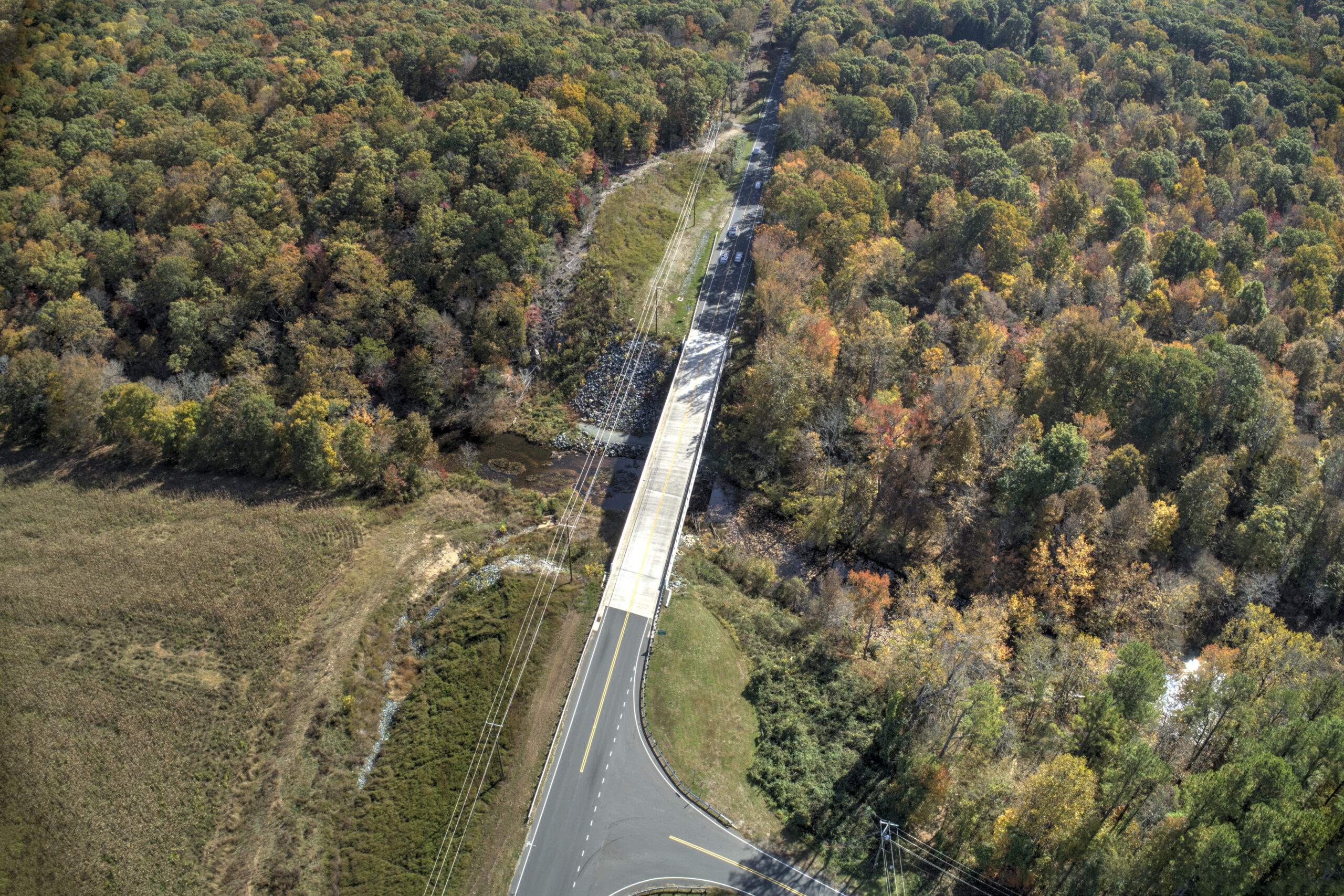 Overhead drone shot of the completed Bridge 046 for B-4962 project
